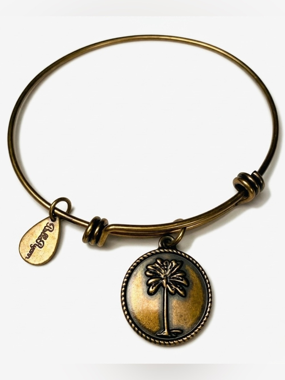 Bella Ryann Palm Tree Vintage Charm Bangle Bracelet